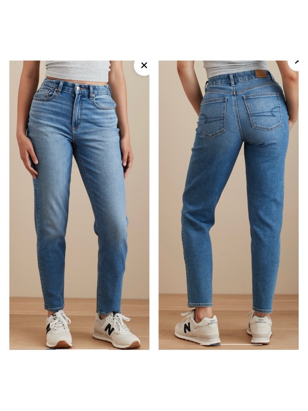 American Eagle Outfitters Blue Stretch Curvy Mom Jeans Size 2 Short Inseam
